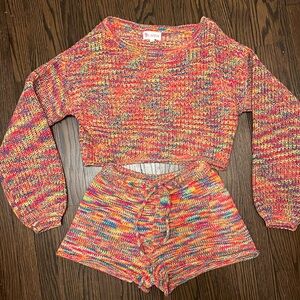 Chunky Knit Sweater & Shorts Set